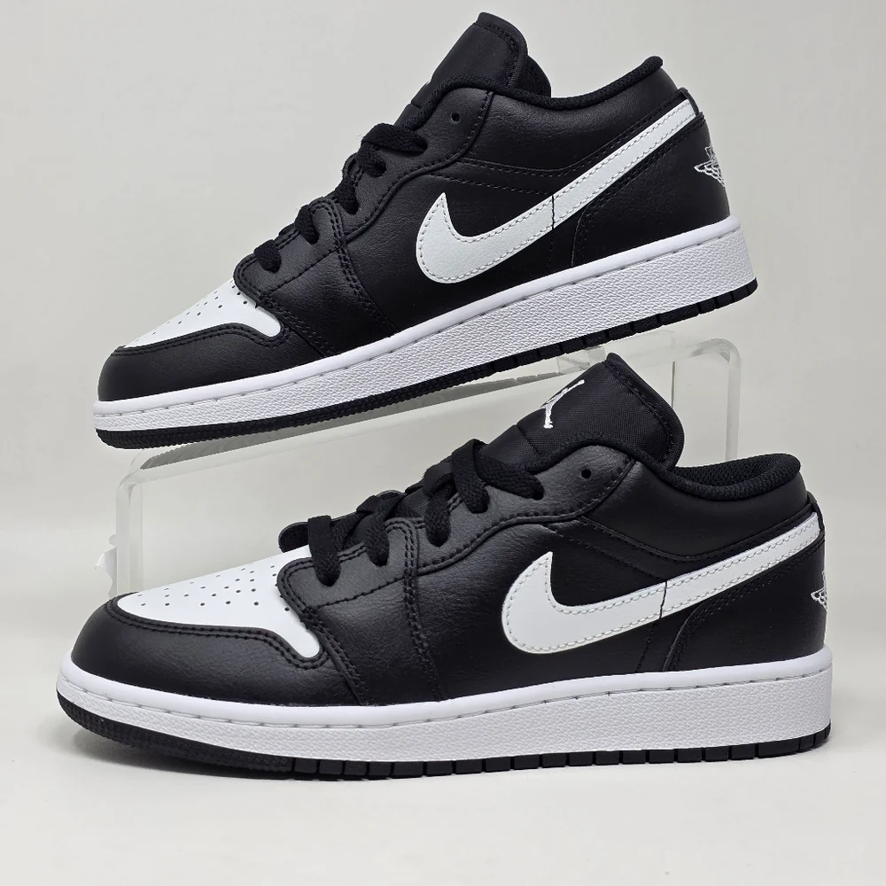 Nike GS Air Jordan 1 Low Black Summit White Sneaker 553560-043 Youth Size 5Y New